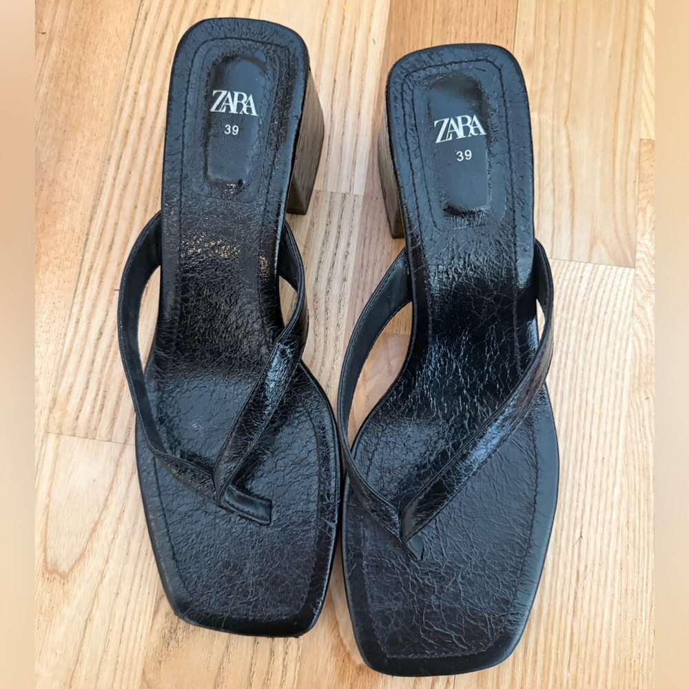 Zara Black Heeled Sandals